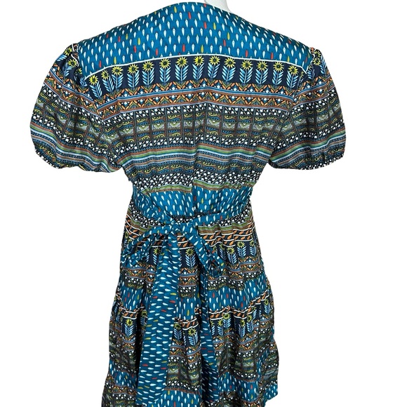 What Comes Around Goes Around Anthropologie Silk Floral Deep VNeck Peasant Dress - Picture 8 of 12